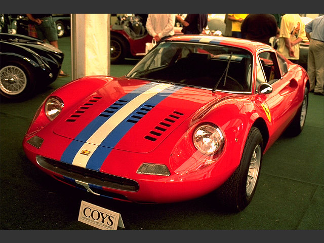 Dino 246 GT in racy look s/n  03358 - Sold at Coys Silverstone in '98 for $87,461. In '99 for $66,689. Sold for high bid of $61,254 including commission.