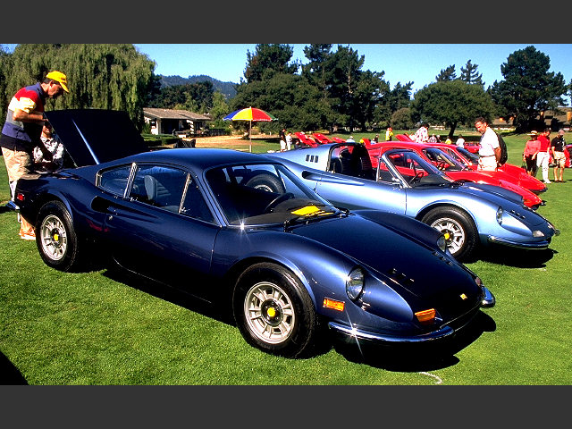 Dino 246 GT s/n 03460 and Dino 246 GTS s/n 07666 (background