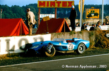 250 TR Syder Scaglietti s/n 0754TR, June 22 1958 24h Le Mans driven by Jaroslav Juhan and Picard with #r20