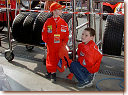 Steafan and his friend Cian probably dreaming about the day they can race