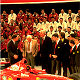 Behind the new Ferrari F399 from the left Paolo Cantarella, Giovanni Agnelli, Paolo Fresco, Eddie Irvine, Michael Schumacher, Jean Todt and Luca Badoer