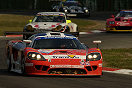 Tommy Erdos in the Graham Nash Saleen S7-R leads a train of cars through Ascari