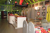 The Galleria Ferrari reception desk and shop