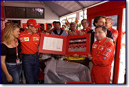 Michael Schumacher drives 100th GP for Ferrari