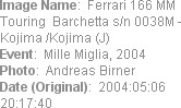 Image Name:  Ferrari 166 MM Touring  Barchetta s/n 0038M - Kojima /Kojima (J)
Event:  Mille Migli...