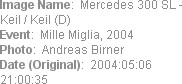 Image Name:  Mercedes 300 SL - Keil / Keil (D)
Event:  Mille Miglia, 2004
Photo:  Andreas Birner
...