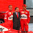 Rubens Barrichello, Jean Todt and Michael Schumacher