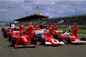 Formula One Line-up on the straight with "piloti"