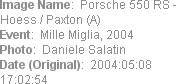 Image Name:  Porsche 550 RS - Hoess / Paxton (A)
Event:  Mille Miglia, 2004
Photo:  Daniele Salat...