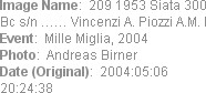Image Name:  209 1953 Siata 300 Bc s/n �� Vincenzi A. Piozzi A.M. I
Event:  Mille Miglia, 2004
Ph...