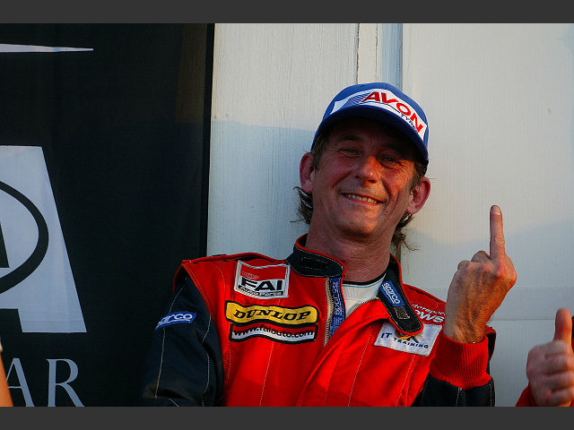 Ian Flux indicates where he wanted to finish