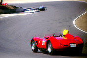 Michael Callaham in 625 TR s/n 0680 chasing the 1955 Le Mans winning D-Type Jaguar of William Binnie