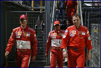 Michael Schumacher, Felipe Massa and Stefano Domenicali