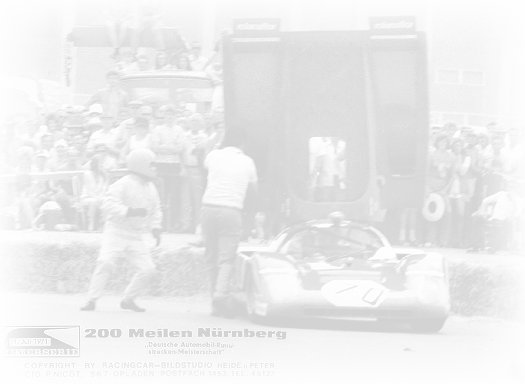 1971 Norisring - Herbert Muellers 512 M s/n 1044 spun off together with Michel Weber's Porsche 917