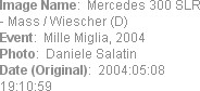 Image Name:  Mercedes 300 SLR - Mass / Wiescher (D)
Event:  Mille Miglia, 2004
Photo:  Daniele Sa...
