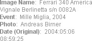 Image Name:  Ferrari 340 America Vignale Berlinetta s/n 0082A
Event:  Mille Miglia, 2004
Photo:  ...