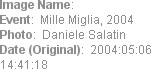 Image Name:   
Event:  Mille Miglia, 2004
Photo:  Daniele Salatin
Date (Original):  2004:05:06 14...