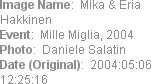 Image Name:  Mika & Eria Hakkinen
Event:  Mille Miglia, 2004
Photo:  Daniele Salatin
Date (Origin...