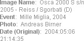 Image Name:  Osca 2000 S s/n 2005 - Reiss / Sgorbati (D)
Event:  Mille Miglia, 2004
Photo:  Andre...