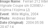 Image Name:  Ferrari 212 Inter Vignale Coupe s/n 0289EU - Kojima / Kojima (J) 
Event:  Mille Migl...