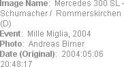 Image Name:  Mercedes 300 SL - Schumacher /  Rommerskirchen (D) 
Event:  Mille Miglia, 2004
Photo...
