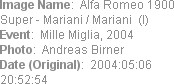 Image Name:  Alfa Romeo 1900 Super - Mariani / Mariani  (I)
Event:  Mille Miglia, 2004
Photo:  An...