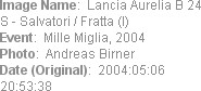 Image Name:  Lancia Aurelia B 24 S - Salvatori / Fratta (I)
Event:  Mille Miglia, 2004
Photo:  An...