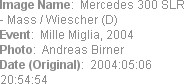 Image Name:  Mercedes 300 SLR - Mass / Wiescher (D)
Event:  Mille Miglia, 2004
Photo:  Andreas Bi...