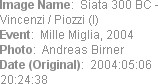 Image Name:  Siata 300 BC - Vincenzi / Piozzi (I)
Event:  Mille Miglia, 2004
Photo:  Andreas Birn...