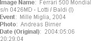 Image Name:  Ferrari 500 Mondial s/n 0426MD - Lotti / Baldi (I) 
Event:  Mille Miglia, 2004
Photo...