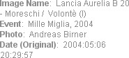 Image Name:  Lancia Aurelia B 20 - Moreschi /  Volontè (I)
Event:  Mille Miglia, 2004
Photo:  And...