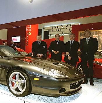 Sergio Pininfarina, Amadeo Felisa, Martin Leach and Maurizo Parlato at the 575 Superamerica launch