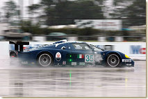 Maserati MC12 #35 during Thursday's 1st practice .... 10th ...2nd GT1 .... Andrea Bertolini 2:54.889 in torrential rain