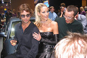 Jason Kay of Jamiroquai with model Lisa Butcher & Scott Henshall (fashion designer)