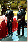 Luca di Montezemolo and Sergio Pininfarina unveiling the 550 barchetta