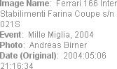 Image Name:  Ferrari 166 Inter Stabilimenti Farina Coupe s/n 021S
Event:  Mille Miglia, 2004
Phot...