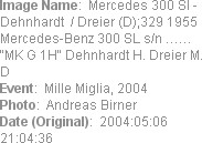 Image Name:  Mercedes 300 Sl - Dehnhardt  / Dreier (D);329 1955 Mercedes-Benz 300 SL s/n �� "MK G...