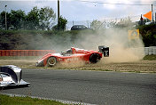 Trouble for Thomas Bscher with the Ferrari 333 SP s/n 003 which the shared with Giovanni Lavaggi and Gaston Mazzacane