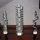 L. to R. '50 Ferrari, '24 Hispano Suiza & '14 Model "T" Ford crankshafts