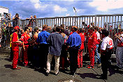 Michael Schumacher is in the middle of the crowd!