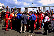 Michael Schumacher is in the middle of the crowd!