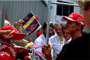 Michael Schumacher signing autographs