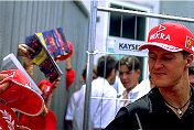 Michael Schumacher signing autographs