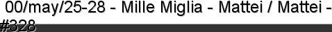  00/may/25-28 - Mille Miglia - Mattei / Mattei - #328