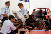 Mechanics preparing the Doran/Matthews 333 SP s/n 026 for qualifying.