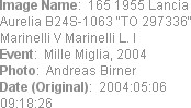 Image Name:  165 1955 Lancia Aurelia B24S-1063 "TO 297336" Marinelli V Marinelli L. I
Event:  Mil...