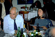 Conte Giannino Marzotto having dinner at Hotel Cortina
