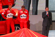 Michael Schumacher, Rubens Barrichello and Jean Todt