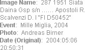 Image Name:  287 1951 Siata Daina Gsp s/n �� Apostoli R. Scalvenzi D. I "FI D50452"
Event:  Mille...