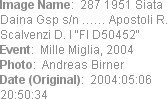 Image Name:  287 1951 Siata Daina Gsp s/n �� Apostoli R. Scalvenzi D. I "FI D50452"
Event:  Mille...